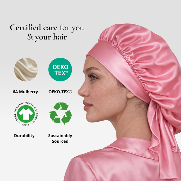 RoyalSilky Mulberry Silk Bonnet - Rose